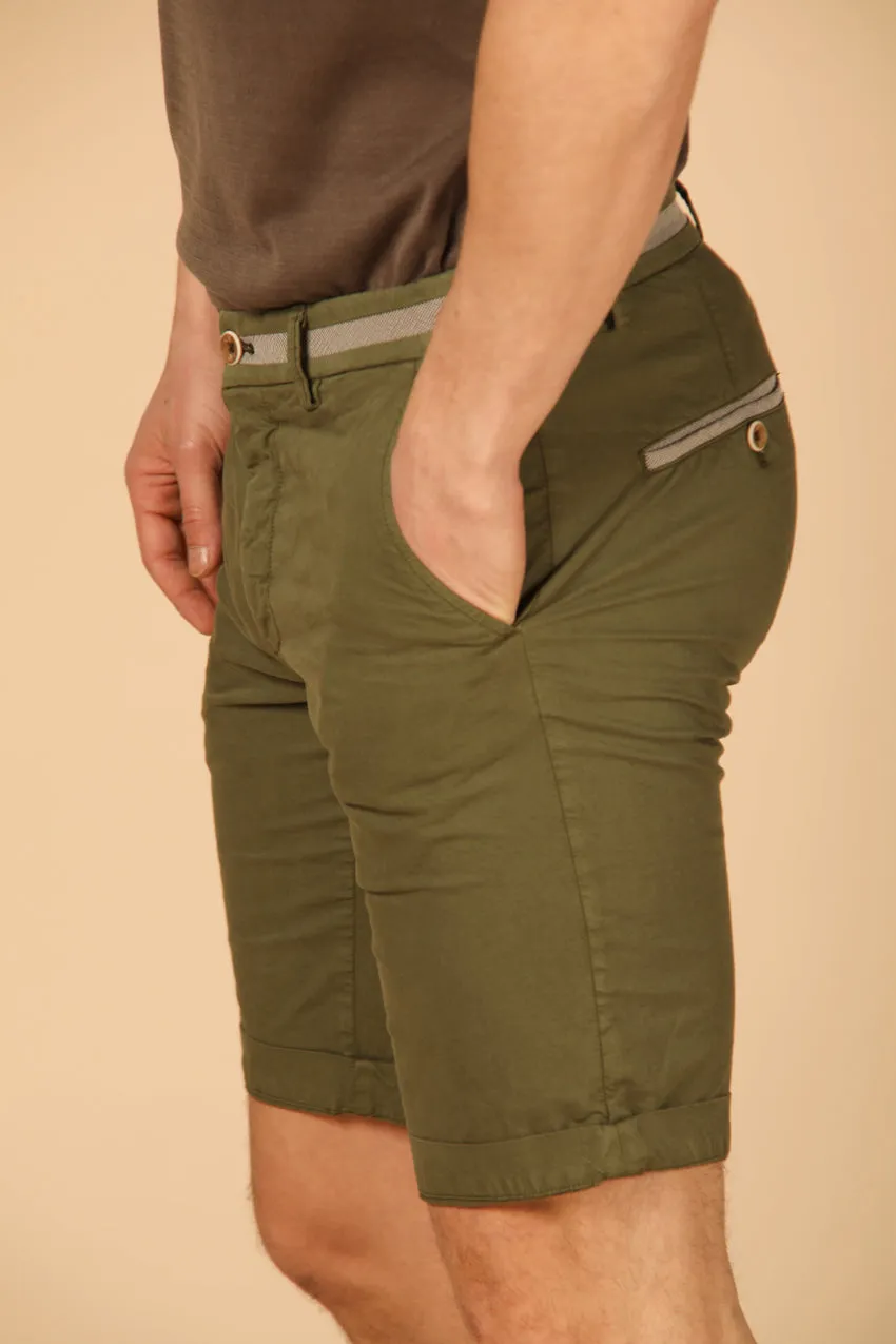 Torino University men's  chino bermuda in stretch gabardine slim