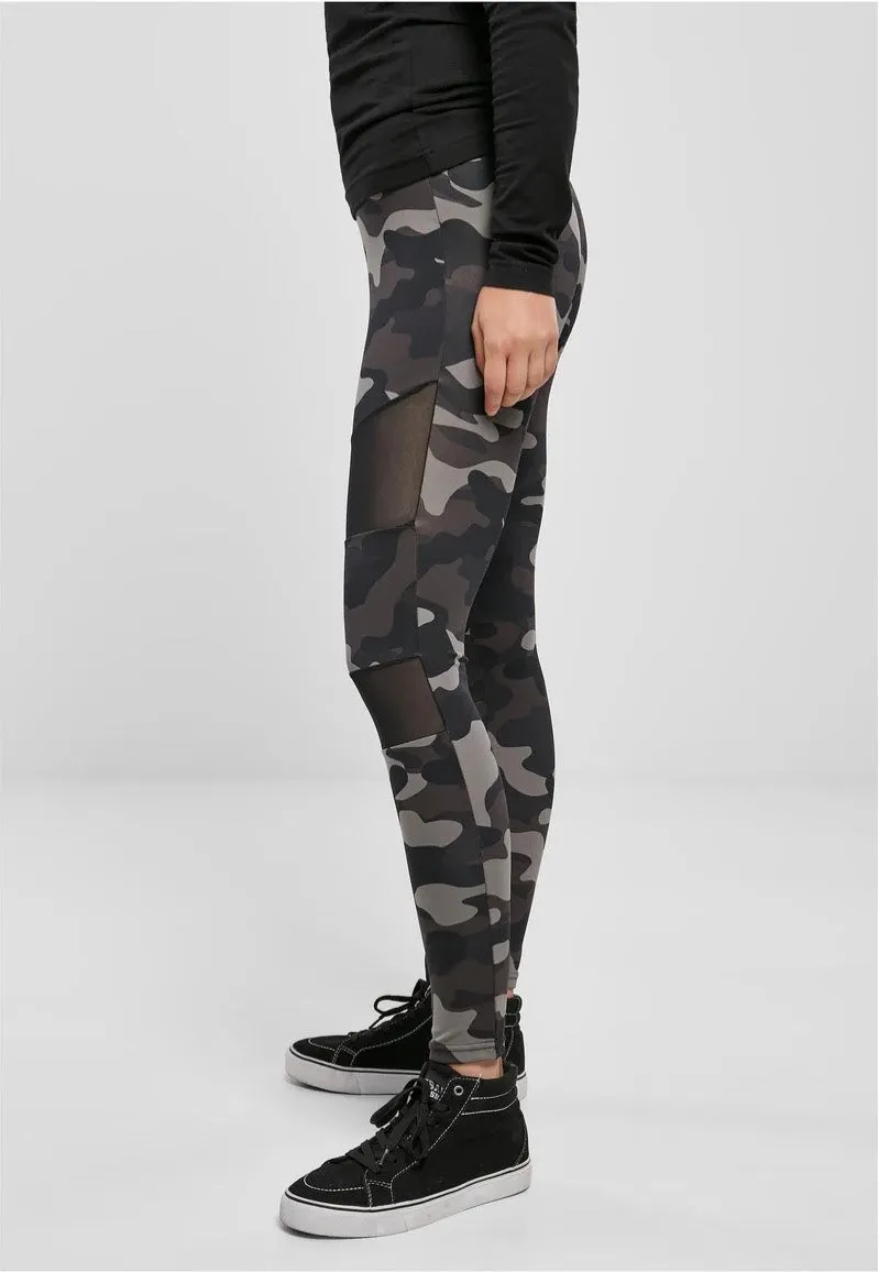 Urban Classics - Ladies Tech Mesh Darkcamo/Black - Leggings
