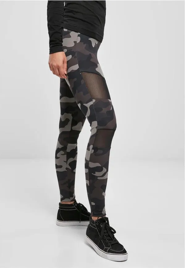 Urban Classics - Ladies Tech Mesh Darkcamo/Black - Leggings