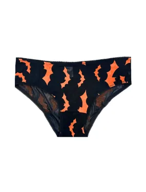 Velvet Mesh Orange Bat Brief