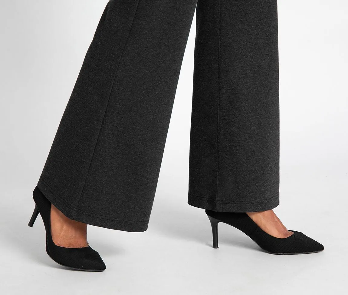 Wide-Leg Two-Pocket Dress Pant Yoga Pants (Charcoal)