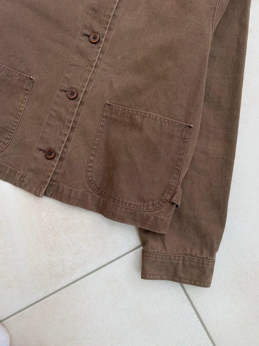 (W:M) Armani 1990s Washed Cotton Cropped Work Blouson